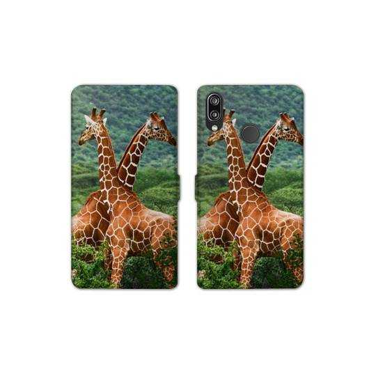 RV Housse cuir portefeuille Huawei P30 LITE savane