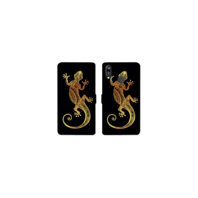 RV Housse cuir portefeuille Huawei P30 LITE Animaux Maori