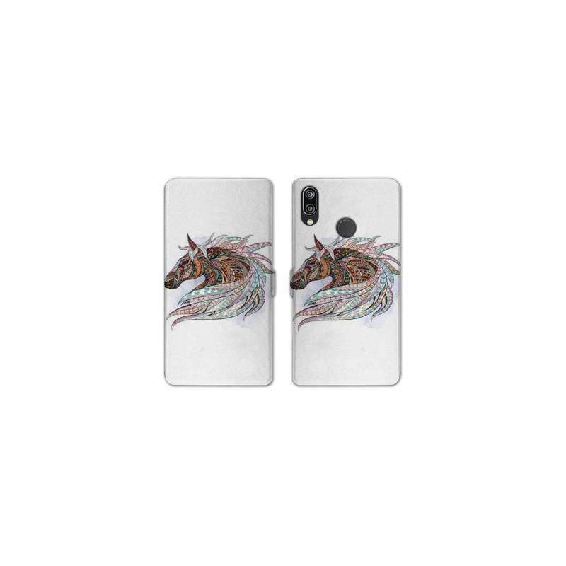 RV Housse cuir portefeuille Huawei P30 LITE Animaux Ethniques