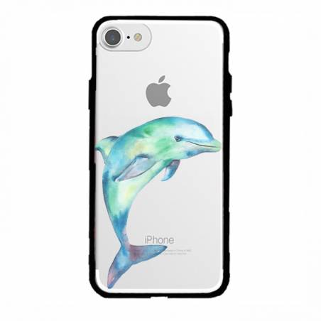 Coque transparente magnetique Apple Iphone 6 / 6s Dauphin Encre
