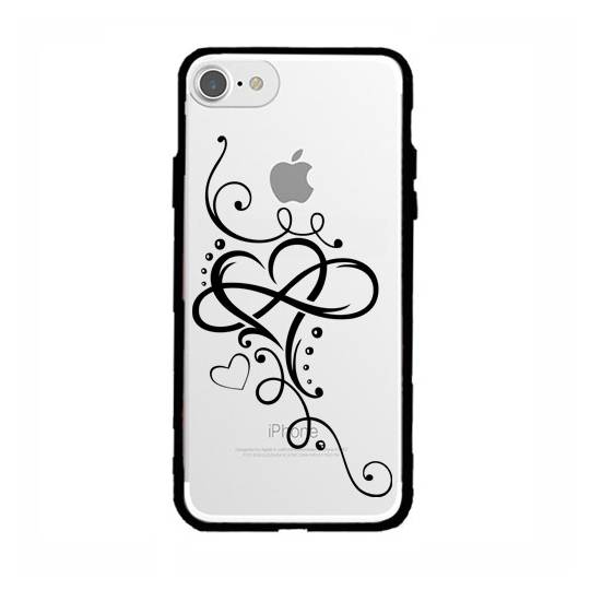 Coque transparente magnetique Apple Iphone 6 / 6s feminine cœur infini