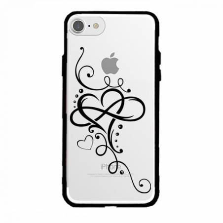 Coque transparente magnetique Apple Iphone 6 / 6s feminine cœur infini