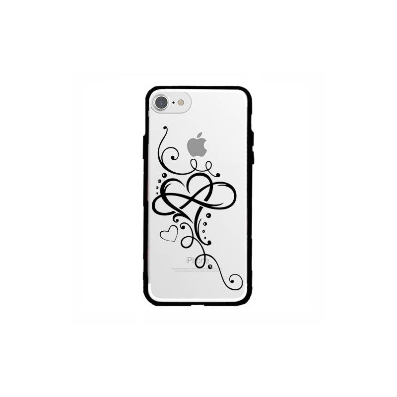 Coque transparente magnetique Apple Iphone 6 / 6s feminine cœur infini