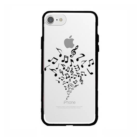 Coque transparente magnetique Apple Iphone 6 / 6s note musique