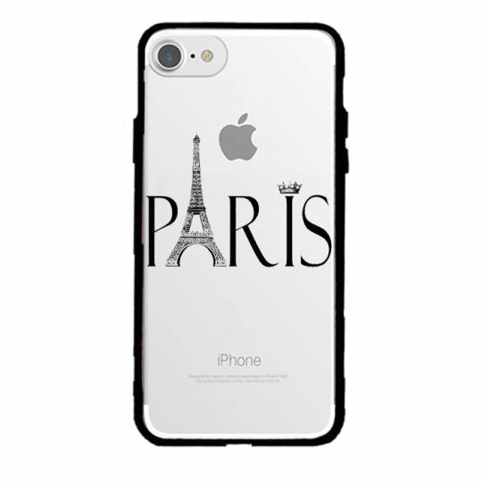 Coque transparente magnetique Apple Iphone 6 / 6s Paris noir