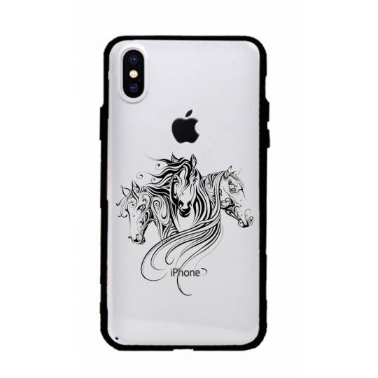 Coque transparente magnetique Apple Iphone X / XS chevaux