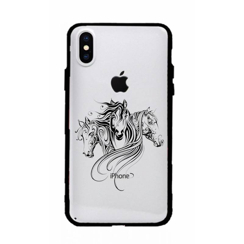 Coque transparente magnetique Apple Iphone X / XS chevaux