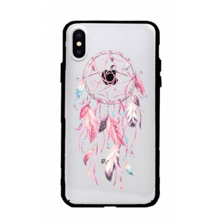Coque transparente magnetique Apple Iphone X / XS feminine attrape reve rose
