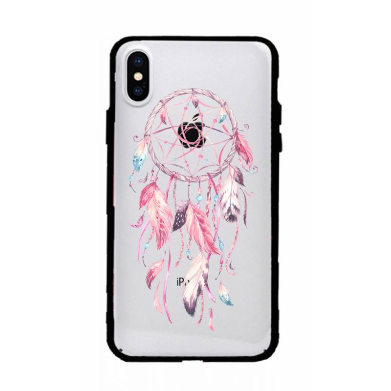 Coque transparente magnetique Apple Iphone X / XS feminine attrape reve rose