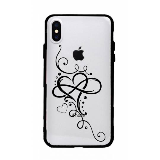 Coque transparente magnetique Apple Iphone X / XS feminine cœur infini