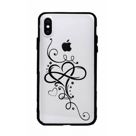 Coque transparente magnetique Apple Iphone X / XS feminine cœur infini