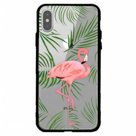 Coque transparente magnetique Apple Iphone X / XS Flamant Rose