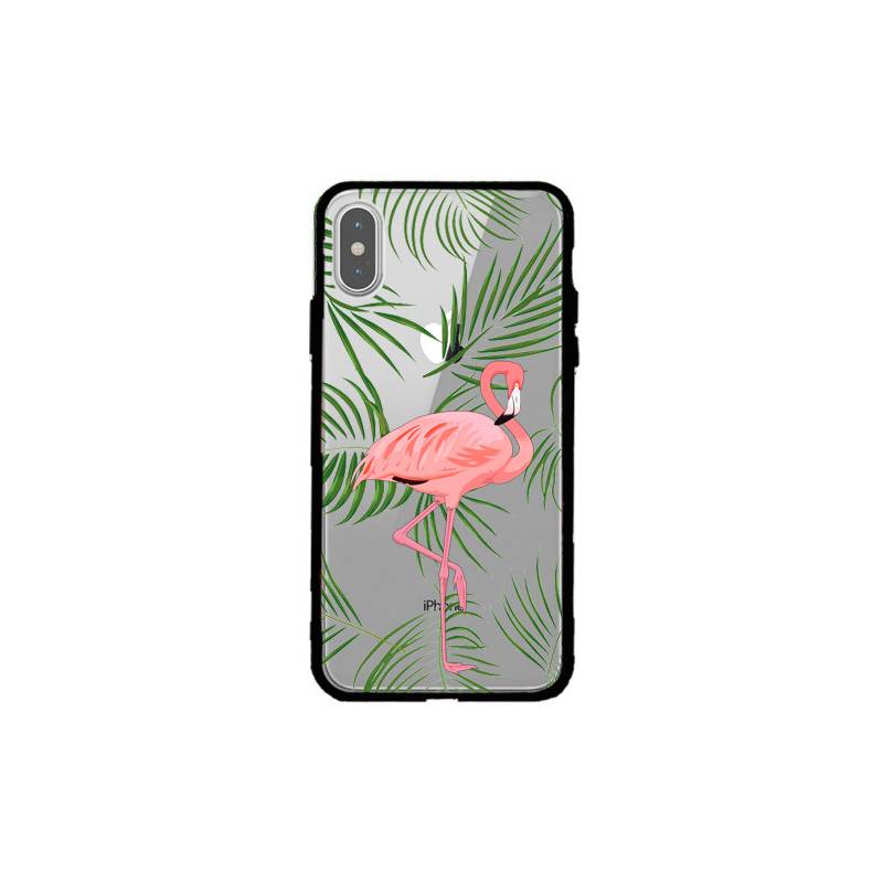 Coque transparente magnetique Apple Iphone X / XS Flamant Rose