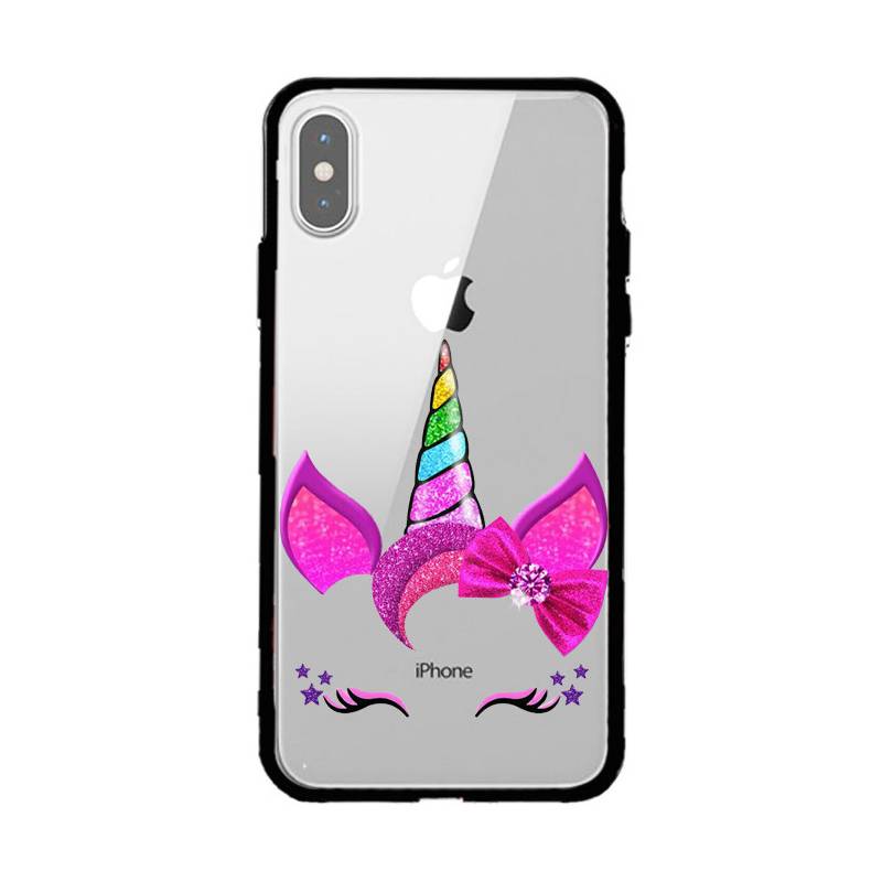 Coque transparente magnetique Apple Iphone X / XS Licorne paillette