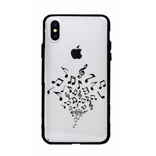 Coque transparente magnetique Apple Iphone X / XS note musique