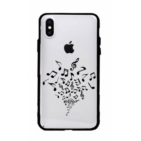 Coque transparente magnetique Apple Iphone X / XS note musique