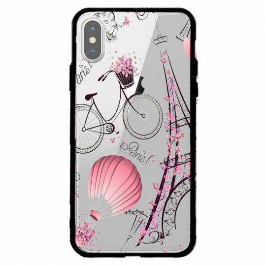 Coque transparente magnetique Apple Iphone X / XS Paris mongolfiere