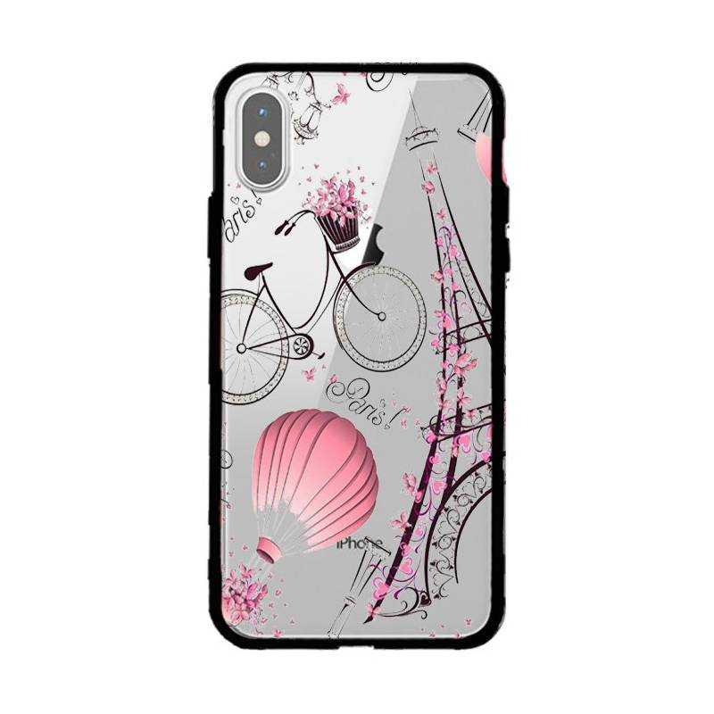 Coque transparente magnetique Apple Iphone X / XS Paris mongolfiere