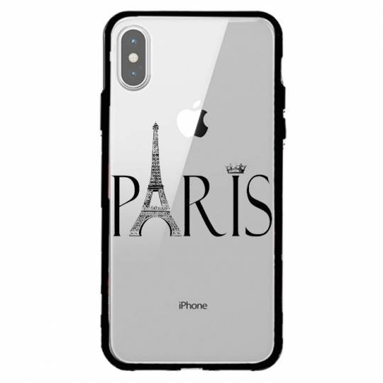 Coque transparente magnetique Apple Iphone X / XS Paris noir