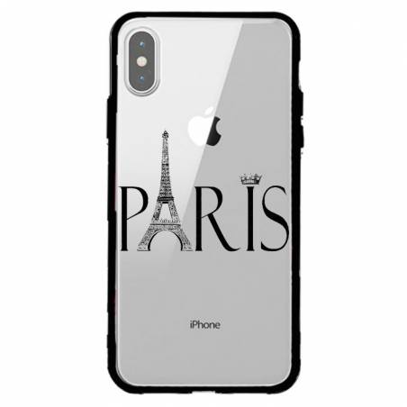Coque transparente magnetique Apple Iphone X / XS Paris noir