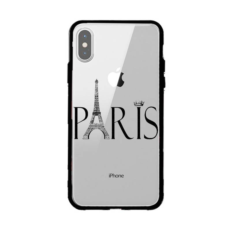 Coque transparente magnetique Apple Iphone X / XS Paris noir