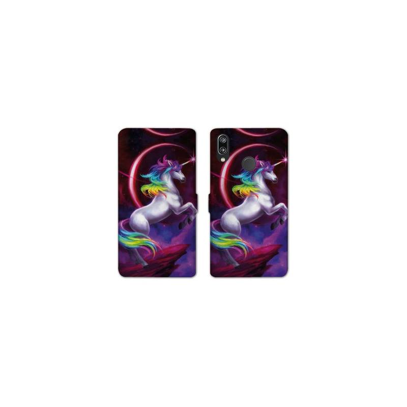 RV Housse cuir portefeuille Samsung Galaxy A40 Licorne