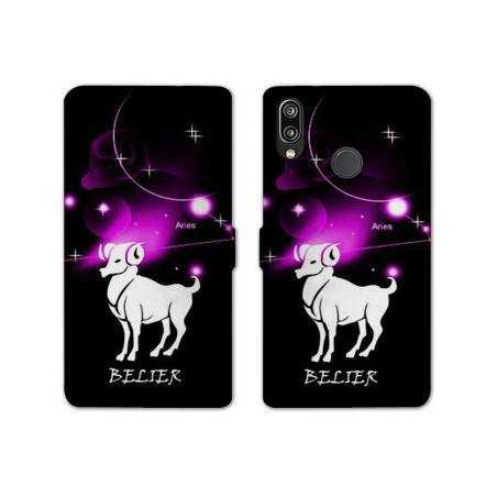 RV Housse cuir portefeuille Samsung Galaxy A40 signe zodiaque