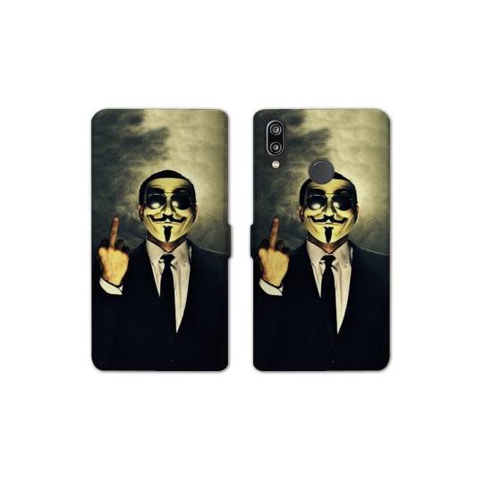 RV Housse cuir portefeuille Samsung Galaxy A40 Anonymous