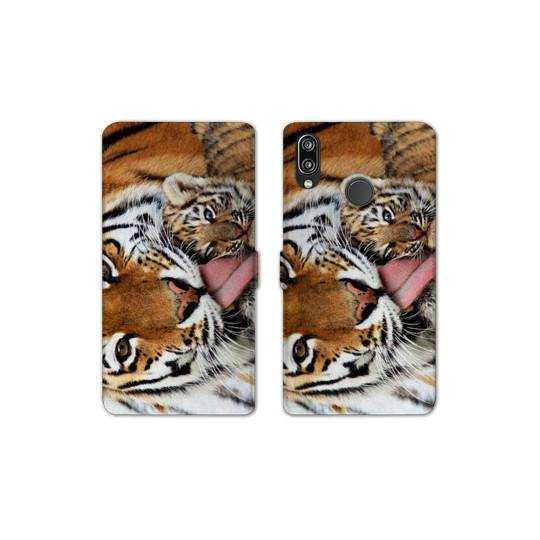 RV Housse cuir portefeuille Samsung Galaxy A40 felins