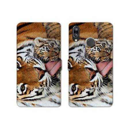 RV Housse cuir portefeuille Samsung Galaxy A40 felins