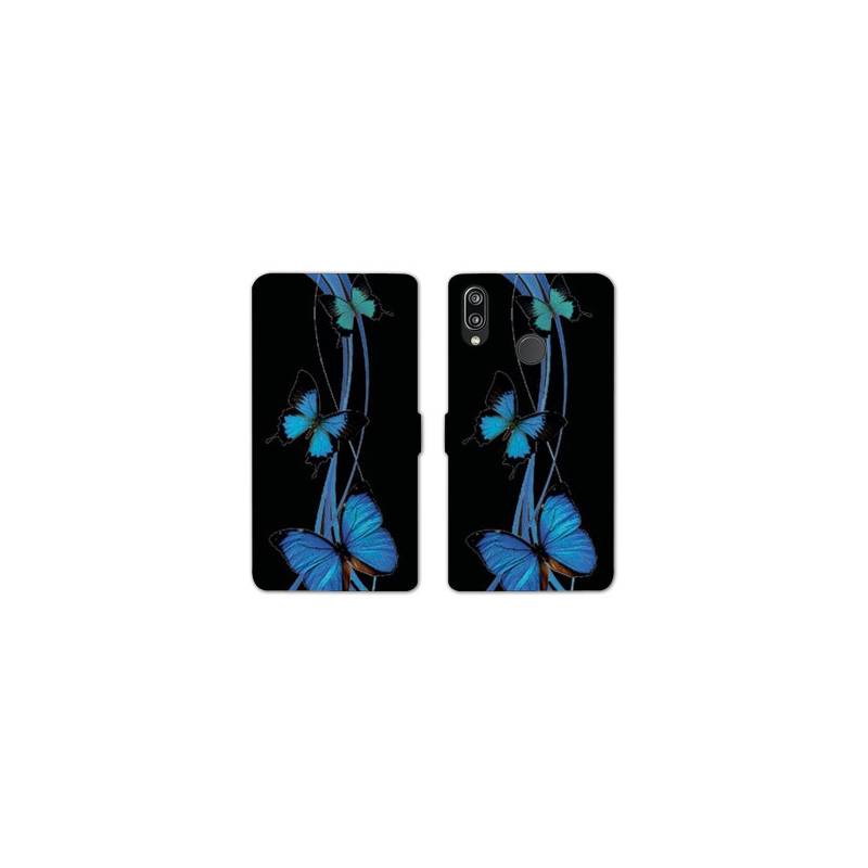 RV Housse cuir portefeuille Samsung Galaxy A40 papillons