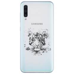 Coque transparente Samsung Galaxy A50 tigre