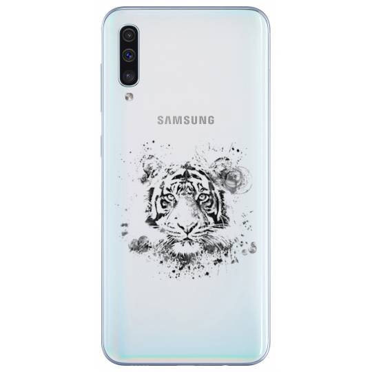 Coque transparente Samsung Galaxy A50 tigre