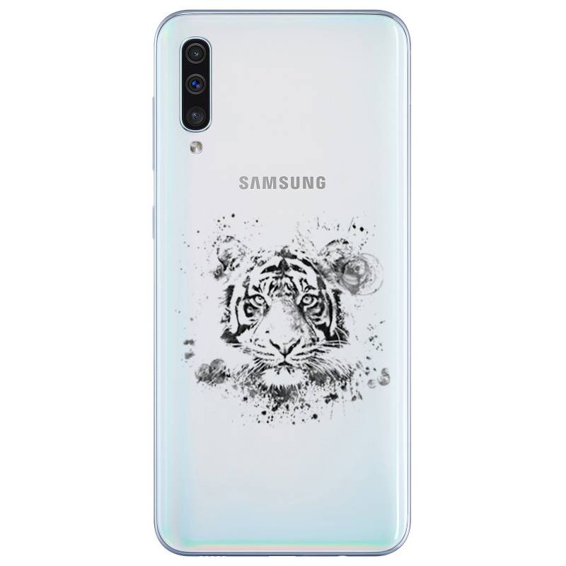 Coque transparente Samsung Galaxy A50 tigre