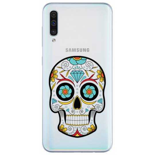 Coque transparente Samsung Galaxy A50 tete mort