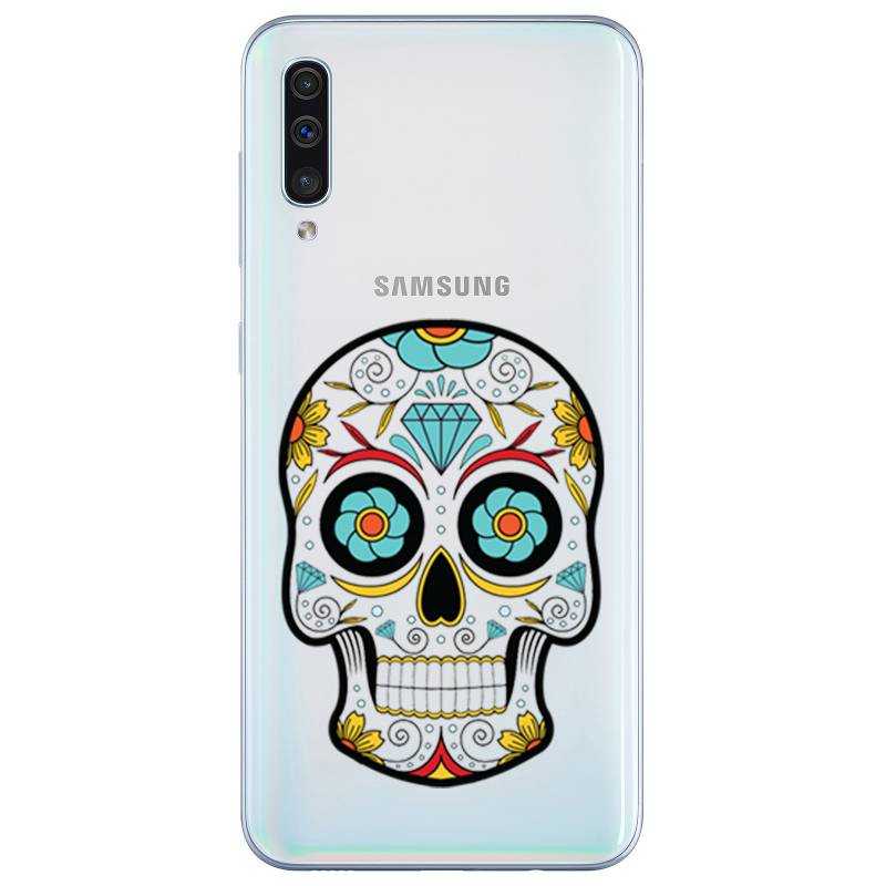 Coque transparente Samsung Galaxy A50 tete mort