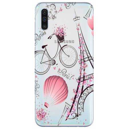 Coque transparente Samsung Galaxy A50 Paris mongolfiere