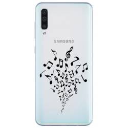 Coque transparente Samsung Galaxy A50 note musique