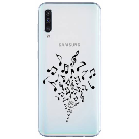 Coque transparente Samsung Galaxy A50 note musique