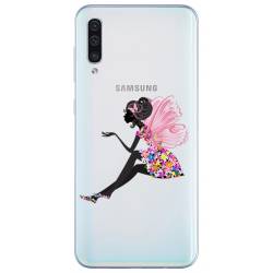 Coque transparente Samsung Galaxy A50 magique fee fleurie