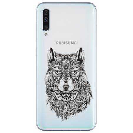 Coque transparente Samsung Galaxy A50 loup