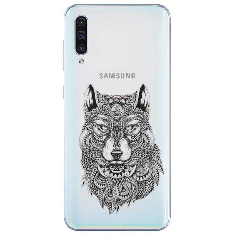 Coque transparente Samsung Galaxy A50 loup