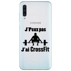 Coque transparente Samsung Galaxy A50 jpeux pas jai crossfit