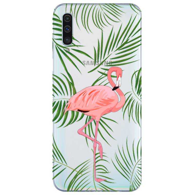Coque transparente Samsung Galaxy A50 Flamant Rose