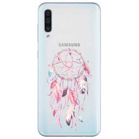 Coque transparente Samsung Galaxy A50 feminine attrape reve rose