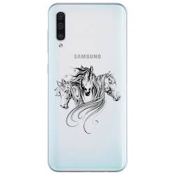 Coque transparente Samsung Galaxy A50 chevaux