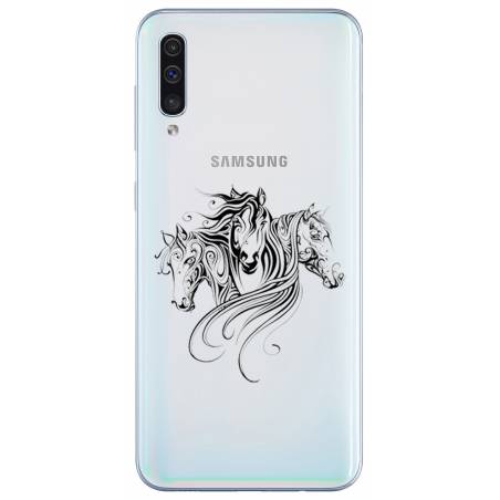 Coque transparente Samsung Galaxy A50 chevaux