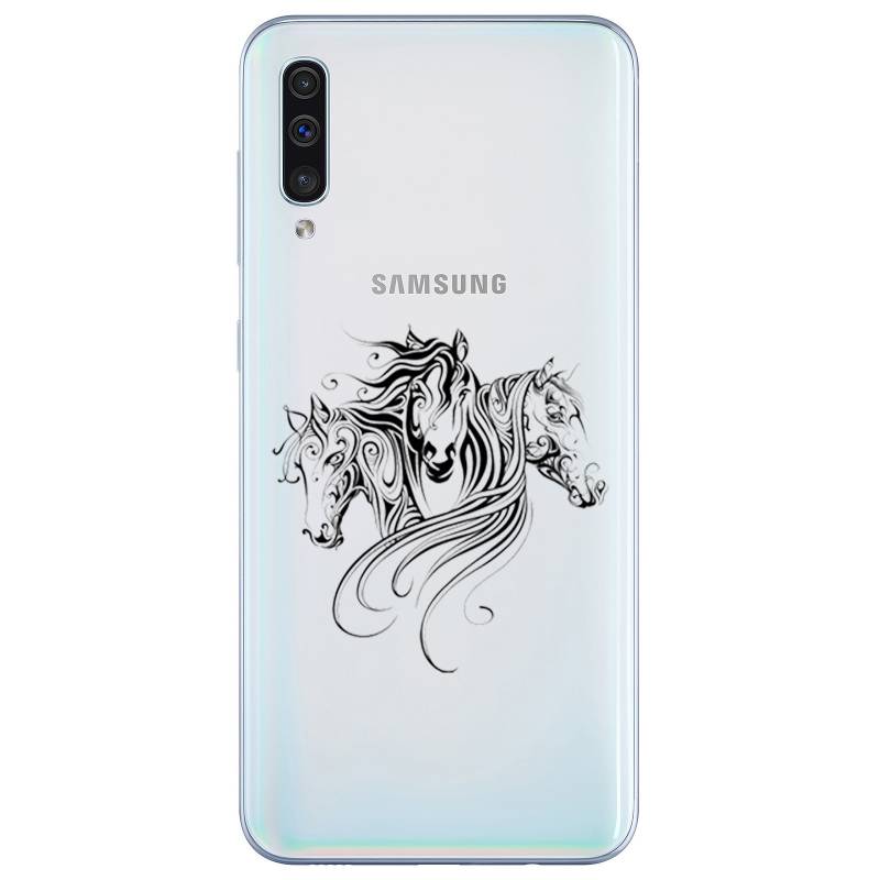 Coque transparente Samsung Galaxy A50 chevaux
