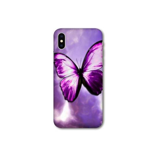 Coque Samsung Galaxy A10 papillons violet et blanc