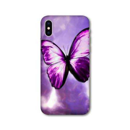Coque Samsung Galaxy A10 papillons violet et blanc